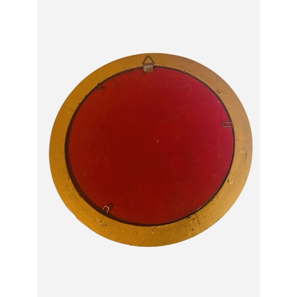 Vintage Florentine Mini Floral Round Gold Framed Wall Hanging Made In Italy 7” - Picture 4 of 6